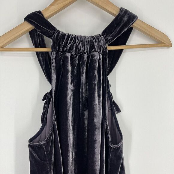 Sundance Tank Top Size Small Womens Purple Velvet Ruffled Halter Festival Boho - Picture 5 of 6